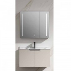 Мебели за баня от PVC, комплект- 60,70 и 80 см. - долен шкаф с умивалник и горен шкаф с LED огледало