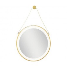 Огледало за баня LED осветление "ZI313", 60х60х5 см, златиста рамка