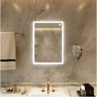 Огледало за баня LED осветление SLOPE, 60х80х5 см, бяла рамка Огледало за баня LED осветление SLOPE, 60х80х5 см, бяла рамка