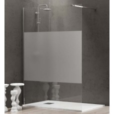Стъклен параван за баня "FREE 1 SERIGRAFATO", бял-мат, 70-100х185 см