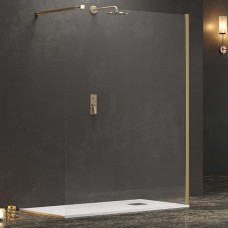 Стъклен параван за баня "Walkin 1 GOLD", злато, 70-140х200 см.