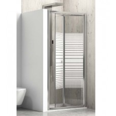 Параван за баня "M4S", сгъваема врата, рисувано стъкло, хром