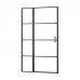 Oтваряема врата и стационарно стъкло “ELITE-К Black”, 100-120x195 см., черно