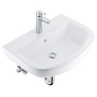 Комплект смесител GROHE Bauedge и мивка за баня BAU Ceramic, 55 см