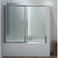 Параван за вана “FLORA 300 Cristalo“, прозрачно стъкло, 160-200х148 см, хром