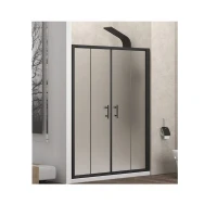 Параван за баня FLORA 600, 150-220х190 см, мат стъкло, черен Параван за баня FLORA 600, 150-220х190 см, мат стъкло, черен