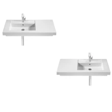 Мивка за баня PRISMA, 90 см, ляв - десен отвор, бял