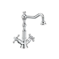 Смесител за умивалник ROCA Carmen, с въртящ се чучур и click-clack клапа, хром Смесител за умивалник ROCA Carmen, с въртящ се чучур и click-clack клапа, хром