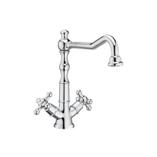 Смесител за умивалник ROCA Carmen, с въртящ се чучур и click-clack клапа, хром