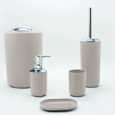 Комплект аксесоари за баня, стоящи, в бежово