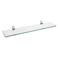 Стъклена лавица БРИЯНА, хром