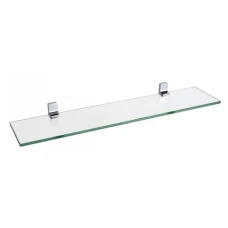 Стъклена лавица БРИЯНА, хром