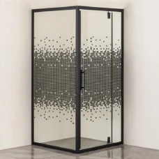 Душ кабина 90х90 см, рисувано стъкло, черен мат