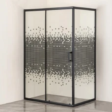 Правоъгълна душ кабина, 120х80 см, черен мат