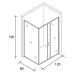 Правоъгълна душ кабина, 120х80 см, черен мат