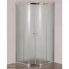 Овална душ кабина, 90х90см, мат стъкло, хром