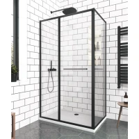 Правоъгълна душ кабина GRAZIANA, прозрачно стъкло, черен мат Правоъгълна душ кабина GRAZIANA, прозрачно стъкло, черен мат