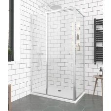 Правоъгълна душ кабина GRAZIANA, прозрачно стъкло, хром
