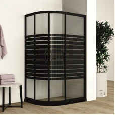 Душ кабина, 85-95х110-120х190 см, черен