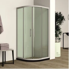 Овална душ кабина регулеруема, бял