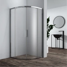 Овална душ кабина ЕЛМИРА, прозрачно стъкло, хром