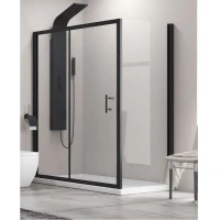 Правоъгълна душ кабина FLORA 500 & S-10, 70-90х100-150х190 см, прозрачно стъкло, черен Правоъгълна душ кабина FLORA 500 & S-10, 70-90х100-150х190 см, прозрачно стъкло, черен