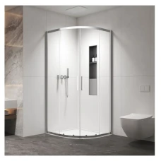Овална душ кабина IZY 200, 80-90х80-90х200 см, прозрачно стъкло, хром