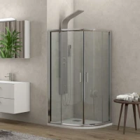 Овална душ кабина NEW FLORA 200, 80-90х80-90х180 см, прозрачно стъкло, хром Овална душ кабина NEW FLORA 200, 80-90х80-90х180 см, прозрачно стъкло, хром