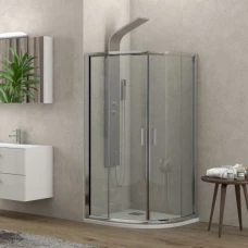 Овална душ кабина NEW FLORA 200, 80-90х80-90х180 см, прозрачно стъкло, хром