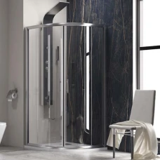 Овална душ кабина FLORA 200 Transparente, 80-90х80-90х180 см, прозрачно стъкло, хром