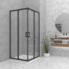 Врата и стационарно стъкло за душ кабина BELLA S, черно