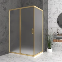 Правоъгълна душ кабина BELLA R, 70-120х110-150х195 см, матирано стъкло, злато Правоъгълна душ кабина BELLA R, 70-120х110-150х195 см, матирано стъкло, злато