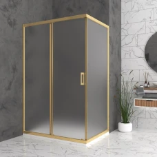 Правоъгълна душ кабина BELLA R, 70-120х110-150х195 см, матирано стъкло, злато