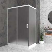 Правоъгълна душ кабина BELLA R, 70-120х110-150х195 см, матирано стъкло, бял Правоъгълна душ кабина BELLA R, 70-120х110-150х195 см, матирано стъкло, бял