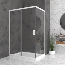 Правоъгълна душ кабина BELLA R, 70-120х110-150х195 см, прозрачно стъкло, бял