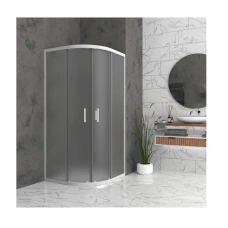 Овална душ кабина BELLA O, мат стъкло, бял мат