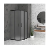 Овална душ кабина BELLA O, мат стъкло, черен мат Овална душ кабина BELLA O, мат стъкло, черен мат