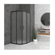 Овална душ кабина BELLA O, мат стъкло, черен мат