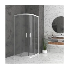 Овална душ кабина BELLA O, прозрачно стъкло, бял мат