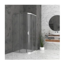 Овална душ кабина BELLA O, прозрачно стъкло, хром