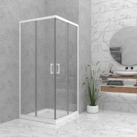 Врата и стационарно стъкло за душ кабина BELLA S, бял Врата и стационарно стъкло за душ кабина BELLA S, бял