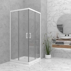 Врата и стационарно стъкло за душ кабина BELLA S, бял