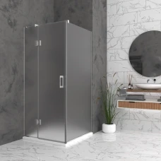 Правоъгълна душ кабина HYDRA R, 100-120х80-90х195 см, матирано стъкло, хром