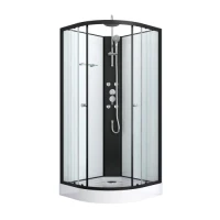 Затворена душ кабина RELOAD, без таван, в черно, 90x90x215