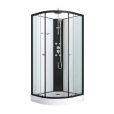 Затворена душ кабина RELOAD, без таван, в черно, 90x90x215