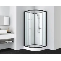 Затворена душ кабина BELA, без таван, в черно