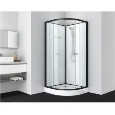 Затворена душ кабина BELA, без таван, в черно
