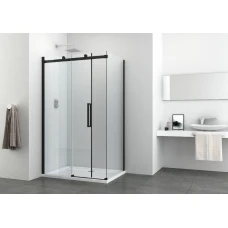 Правоъгълна душ кабина, 80-90х120-140х195 см, в черно