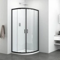 Овална душ кабина "ELITE Black", черен