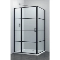 Правоъгълна душ кабина ELITE-KF Black, 80-90х100-120х195 см
